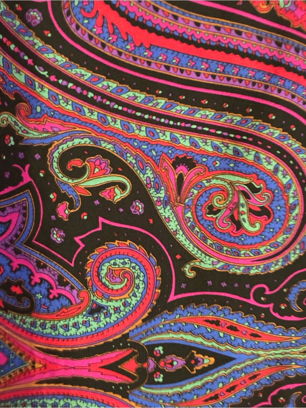 Liz Claiborne Vintage large silk paisley purple black red scarf